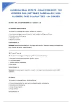 Alabama Real Estate - Exam 2026&sol;2027 &vert; 100 Verified Q&A &vert; Detailed Rationales &vert; Ngn-Aligned &vert; Pass Guaranteed &ndash; A&plus; Graded