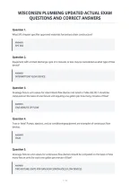 Wisconsin Plumbing Updated Actual Exam&NewLine;Questions And Correct Answers