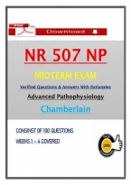 NR 507 NP Midterm Exam &ndash; Advanced Pathophysiology &ndash; Actual Questions & Answers &lpar;Chamberlain&rpar;