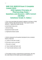 NUR210 Exam &period;3 Complete &lpar;Latest 2025-2026 Update&rpar; Principles of Pharmacology Exam&period;