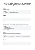 Workday Hcm Core Review Latest Actual Exam&NewLine;With Verified Questions & Correct Answers