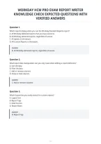 Workday Hcm Pro Exam Report Writer&NewLine;Knowledge Check Expected Questions With&NewLine;Verified Answers