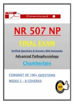 NR 507 NP Final Exam &ndash; Advanced Pathophysiology &ndash; Actual Questions & Answers &lpar;Chamberlain&rpar;