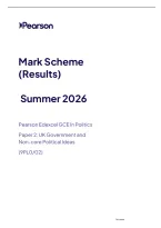 Edexcel A Level Politics Paper 2 2026 Past Paper - Mark Scheme PDF