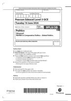 Edexcel A Level Politics Paper 3B 2026 Past Paper - Question Paper PDF