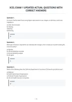 Xcel Exam 1 Updated Actual Questions With&NewLine;Correct Answers