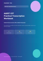 AAERT CET Practical Transcription Workbook &vert; Federal Transcript Formatting&comma; Mock Proceedings and Editing Exercises
