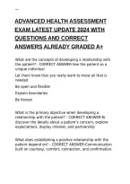 Advanced Health Assessment Exam Latest Update &period;2024 With Questions And Correct Answers