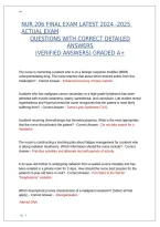 Nur 206 Final Exam Latest &period; Actual Exam Questions With Correct Detailed Answers