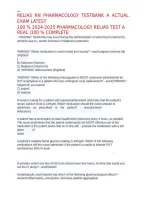 Relias Rn Pharmacology Testbank A Actual Exam Latest 100 &period;2024-2025&period;