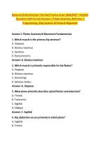 Balanced Body Reformer Test Out Practice Exam 2026&sol;2027 &ndash;Verified &NewLine;Questions with Correct Answers &vert; Pilates Anatomy&comma; Reformer 3 &NewLine;Programming&comma; Sling Systems & Postural Alignment