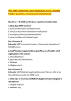 UHC AARP Certification actual Assessment 2027 &vert; Complete &NewLine;Practice Questions&comma; Answers & Detailed Rationale 