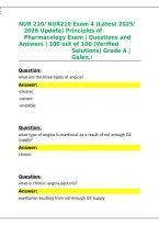 NUR210 Exam 4 &lpar;Latest 2025-2026 Update&rpar; Principles of Pharmacology &period;Exam&period;
