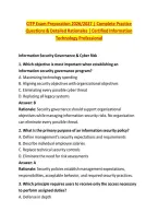 CITP Exam Preparation 2026&sol;2027 &vert; Complete Practice &NewLine;Questions & Detailed Rationales &vert; Certified Information &NewLine;Technology Professional 
