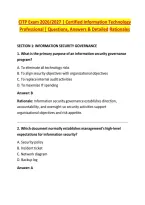 CITP Exam 2026&sol;2027 &vert; Certified Information Technology &NewLine;Professional &vert; Questions&comma; Answers & Detailed Rationales