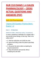NUR 210 Exams 1-4 Galen Pharmacology &ndash; &lpar;2026&rpar; Actual Questions and Answers &lpar;PDF&rpar;