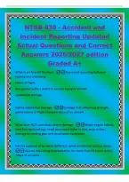 FAA Private Pilot Exam&colon; Regulations under NTSB 830 Updated Actual Questions and Correct Answers 2026&sol;2027 edition Graded A&plus; If an aircraft is involved in an accident which results in substantial damage to the aircraft&comma; the nearest NTSB field office