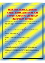 NUR 200 Exam 1 Updated&NewLine;Actual Exam Questions And&NewLine;Correct Answers Graded A&plus;&NewLine;2026&sol;2027 Edition&NewLine;What is the most effective way for a new nurse to influence health-care&NewLine;policy and become involved in legislation on the local&comma; state&comma; and&NewLine;national levels&quest;