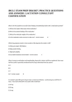 Ibclc Exam Prep 2026&sol;2027 &vert; Practice Questions And Answers &vert; Lactation Consultant Certification