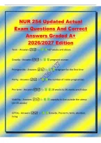 NUR 254 Updated Actual&NewLine;Exam Questions And Correct&NewLine;Answers Graded A&plus;&NewLine;2026&sol;2027 Edition&NewLine;Term - Answers  >37 weeks and above&NewLine;Gravida - Answers  pregnant woman&NewLine;Primigravida - Answers  pregnant for the first time&NewLine;Parity - Answers  th