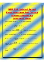 NUR 254 Updated Actual&NewLine;Exam Questions And Correct&NewLine;Answers Graded A&plus;&NewLine;2026&sol;2027 dition&NewLine;Term - Answers  >37 weeks and above&NewLine;Gravida - Answers  pregnant woman&NewLine;Primigravida - Answers  pregnant for the first time&NewLine;Parity - Answers  the number of vi