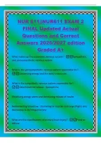 NUR 611&vert;&vert;NUR611 EXAM 2&NewLine;FINAL Updated Actual&NewLine;Questions and Correct&NewLine;Answers 2026&sol;2027 edition&NewLine;Graded A&plus;&NewLine;What makes up the autonomic nervous system&quest; -Sympathetic&NewLine;and parasympathetic nervous system&NewLine;What is the parasympathetic nervous system responsible