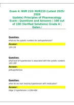 NUR210 &lpar;Latest 2025&period;-&period;2026 Update&rpar; Principles of Pharmacology Exam&period;