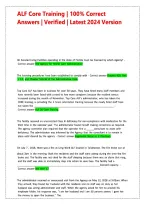 ALF Core Training Study Guide&colon; Florida Assisted Living Facility Exam Prep &vert; 100&percnt; Verified Questions&comma; Answers & Rationales &lpar;Grade A&plus;&rpar;