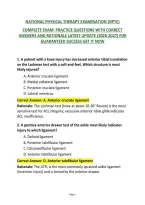 National Physical Therapy Examination &lpar;Npte&rpar;&NewLine;Complete Exam&colon; Practice Questions With Correct Answers And Rationale Latest Update &lpar;2026-2027&rpar; For Guaranteed Success Get It Now&NewLine;