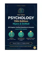 Test Bank for Psychology 13th Edition by David G&period; Myers & C&period; Nathan DeWall &lpar;All Chapters&rpar; &vert; Verified Questions & Answers &vert; Latest 2026 Update