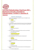 NUR 2063 Pathophysiology Final Exam 2025 &ndash; &NewLine;Rasmussen University &vert; Essentials of &NewLine;Pathophysiology &vert; Verified A&plus; Questions & &NewLine;Answers 
