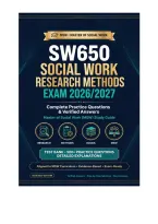 SW650 Social Work Research Methods Exam Test Bank 2026&sol;2027 &ndash; Complete Practice Questions & Verified Answers &ndash; Master of Social Work &lpar;MSW&rpar; Study Guide
