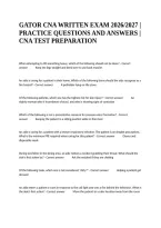 Gator Cna Written Exam 2026&sol;2027 &vert; Practice Questions And Answers &vert; Cna Test Preparation