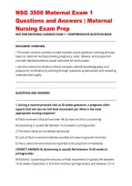 NSG 3500 Maternal Exam 1 Questions and Answers &vert; Maternal Nursing Exam Prep