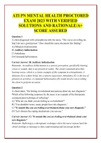 Ati Pn Mental Health Proctored &NewLine;Exam 2023 With Verified &NewLine;Solutions And Rationale&sol;A&plus; &NewLine;Score Assured