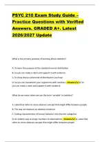 PSYC 210 Exam Study Guide &ndash; &NewLine;Practice Questions with Verified &NewLine;Answers&period; GRADED A&plus;&period; Latest &NewLine;2026&sol;2027 Update 