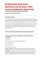 NJ Municipal Clerk Exam Questions and Answers &vert; New Jersey Certification Exam Prep