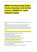 NR606 Final Exam Study Guide &ndash; &NewLine;Practice Questions with Verified &NewLine;Answers&period; GRADED A&plus;&period; Latest &NewLine;2026&sol;2027 Update &NewLine;