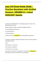 psyc 210 Exam Study Guide &ndash; &NewLine;Practice Questions with Verified &NewLine;Answers&period; GRADED A&plus;&period; Latest &NewLine;2026&sol;2027 Update &NewLine;
