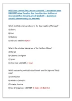 WSET Level 2 Award&colon; Mock Actual Exam 2026 &vert;&vert; Most Recent Exam &NewLine;2026&vert;2027 Actual Complete Real Exam Questions And Correct &NewLine;Answers &lpar;Verified Answers&rpar; Already Graded A&plus; &vert; Guaranteed &NewLine;Success&excl;&excl; Newest Exam &vert; Just Released&excl;&excl;
