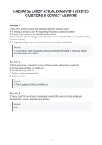 Hazmat Operations Exam&NewLine;Latest Actual Verified Questions & Correct&NewLine;Answers