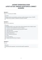 Hazmat Operations&NewLine;Frequently Tested Actual Exam Questions&NewLine;With Correct Answers