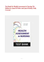 Test Bank for Health Assessment in Nursing&comma; 7th Edition by Janet R&period; Weber & Jane H&period; Kelley &vert; Nursing Questions & Answers &vert; 2026&sol;2027 Latest Update