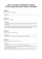 Hdfs 412 Exam 1 Frequently Tested&NewLine;Actual Questions With Correct Answers