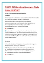 NR 293 ALT Questions & Answers Study &NewLine;Guide 2026&sol;2027
