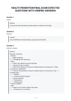 Health Promotion Final Exam Expected&NewLine;Questions With Verified Answers