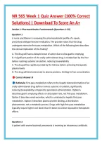 NR 565 Week 1 Quiz Answer &lpar;100&percnt; Correct &NewLine;Solutions&rpar; &vert; Download To Score An A&plus; 