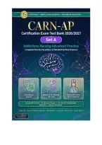 CARN-AP Certification Exam Test Bank 2026&sol;2027 &ndash; Addictions Nursing Advanced Practice &ndash; Set A Complete Practice Questions & Detailed Verified Answers