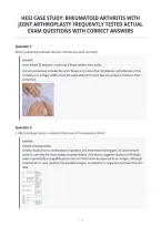 Hesi Case Study&colon; Rheumatoid Arthritis With&NewLine;Joint Arthroplasty Frequently Tested Actual&NewLine;Exam Questions With Correct Answers&NewLine;