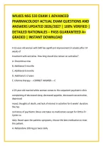 Wilkes Nsg 533 Exam 1 Advanced &NewLine;Pharmacology Actual Exam Questions And &NewLine;Answers Updated 2026&sol;2027 &vert; 100&percnt; Verified &vert; &NewLine;Detailed Rationales &ndash; Pass Guaranteed A&plus; &NewLine;Graded &vert; Instant Download 